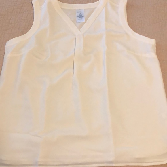 Lands’ End cream color sleeveless blouse NWT